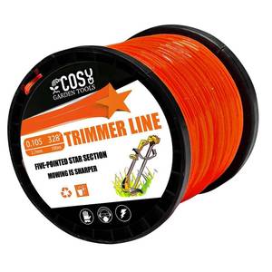 lot 9156 image: COSY GARDEN TOOLS .105 String Trimmer Line, Commercial Grade Orange Pentagon Weed Eater String, Premium Nylon Universal 0.105 Diameter x 328