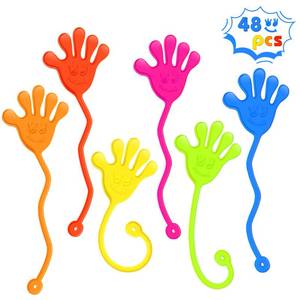 lot 9162 image: Sticky Hands Bulk 48 PCS Party Favors for Kids 4-8 8-12 Stretchy Sticky Hand Toy Goodie Bag Stuffers Fillers Treasure Box Toys Classroom Prizes School End of Year Student Gifts Birthday Party Supplies