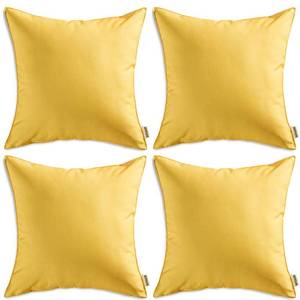 lot 9166 image: MIULEE Pack of 4 Decorative Outdoor Summer Pillow Covers Square Cushion Cases PU Coating Waterproof Throw Pillowcase Shell for Living Room Couch Sofa Garden Tent Park 18x18 Inch Yellow