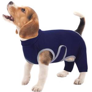 lot 9171 image: Kuoser Dog Surgery Recovery Suit, Professional Dog Surgical Suit for Back Legs, Soft Dogs Recovery Sleeve to Prevent Licking Biting Wounds, Dogs Onesie After Surgery Elbow Protector, Blue XS