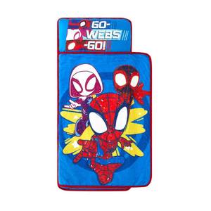 lot 9184 image: Idea Nuova Spidey and His Amazing Friends Toddler Quilted Nap Mat with Built in Blanket and Pillow, 20 Wx46 L, Spidey and Friends