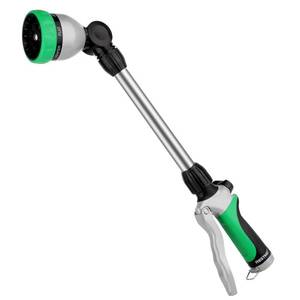 lot 9195 image: RESTMO Metal Watering Wand, Heavy Duty Garden Hose Wand with 180° Swivel Ratcheting Head, 16-Inch Hose Nozzle Sprayer with 7 Spray Patterns and Flow Control, Ideal to Water Hanging Baskets and Shrubs