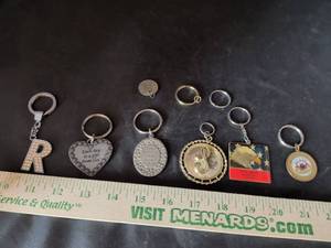 lot 30 image: Mixed Novelty Keychain Collection with Swiss Franc Coin Pendant