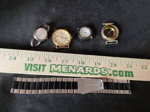 lot 47 image: Lot of 4 Quartz Watch Faces with Stainless Steel Band