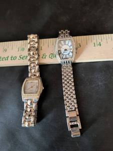 lot 79 image: Lot of 2 Womens Crystal Bezel Quartz Watches