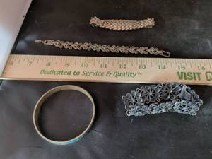 lot 82 image: Silver-Tone and Turquoise Bracelet Lot of 4