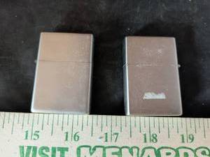 lot 90 image: Zippo Plain Brushed Chrome Windproof Lighters Set of 2