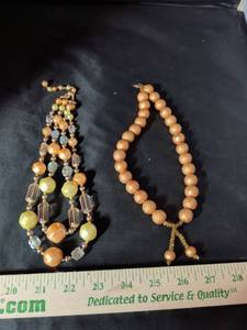 lot 119 image: Two Beaded Necklaces Set - Multi-Strand Crystal and Textured Ball