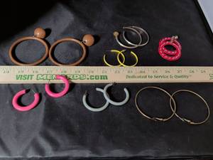lot 155 image: Colorful Hoop Earrings Collection - 6 Pairs
