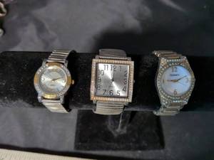 lot 206 image: Lot of 3 Crystal-Accented Womens Fashion Watches