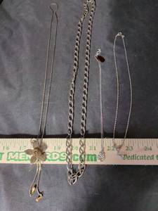 lot 208 image: Mixed Necklace Lot - 4 Piece Chain and Pendant Collection