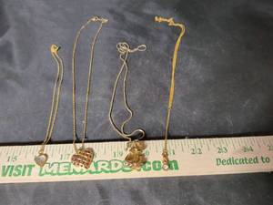 lot 226 image: Gold-Tone Pendant Necklace Lot of 4