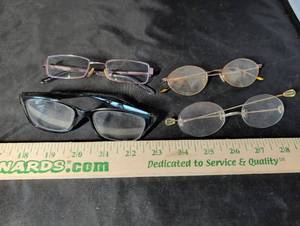 lot 261 image: Lot of 4 Eyeglass Frames - Mixed Styles