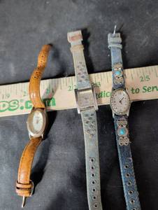 lot 289 image: Lot of 3 Ladies Quartz Wristwatches with Leather and Denim Bands