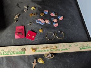 lot 298 image: Mixed Costume Jewelry Lot - Earrings, Pendants, and Charms