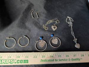 lot 300 image: Silver-Tone Heart Jewelry Collection