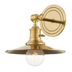 lot 15959 image: Hudson Valley Lighting 8320 Garden City 11 Inch Tall Wall Sconce - Brass