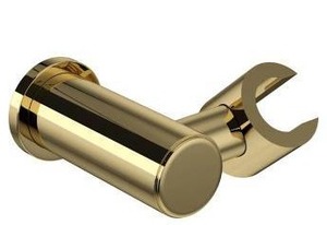 lot 15977 image: Rohl Modern Wall Mount Hand Shower Holder, Unlacquered Brass