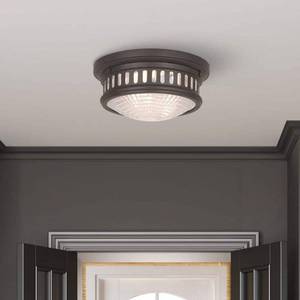 lot 16028 image: 73051-07 Livex Lighting Berwick 2 Light Flush Mount in Coastal Style, 11 Inches wide by 5 Inches high, Bronze Finish