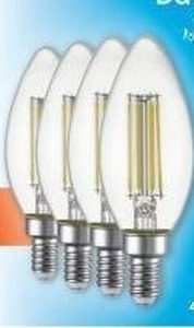lot 16052 image: 4 Pack LED Candelabra Bulbs 4-Pack 60W Equivalent