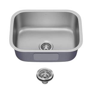 lot 16100 image: KRAUS Premier 23 Undermount Single Bowl 18-Gauge Stainless Steel Kitchen Sink