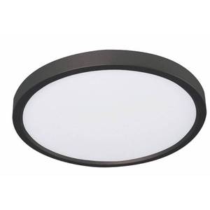 lot 16104 image: EGRF1216L30D1BK-AFX-Edge - 12 Inch 22W 1 Led Flush Mount Black Finish with White Acrylic Shade