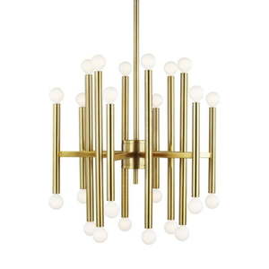 lot 16116 image: Generation Lighting TC10524BBS Beckham Modern from TOB by Thomas O Brien Twenty Four Light Medium Chandelier Burnished Brass Finish