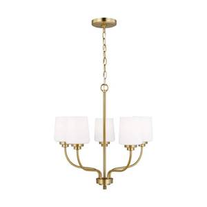 lot 16121 image: Generation Lighting Windom 20 Inch 5 Light Mini Chandelier Windom - 3102805-848 - Modern Contemporary