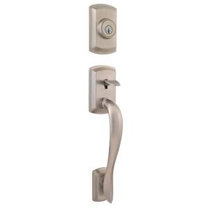 lot 16128 image: Kwikset 800AVHLIP-15S Avalon Handleset in Satin Nickel