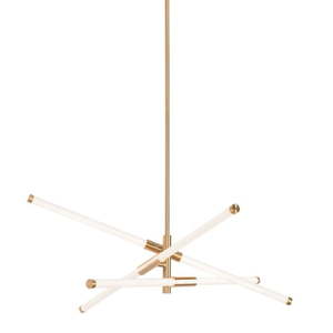 lot 16143 image: AFX Rusnak 30  LED Pendant Light Satin Brass