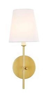 lot 16147 image: Living District Mel 15 Inch Wall Sconce With Linen Shade