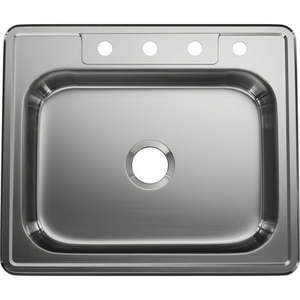 lot 16152 image: Proflo Pfsr252284a Bealeton 25 Inch Drop In Single Basin Stainless Steel Kitchen Sink