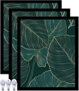 lot 10104 image: Black Picture Frame Set of 3, 16x16 Picture Frame for Square Photo Poster Canvas Certificate Document Display Horizontally or Vertically High Transparent Wall Gallery(Size 16 x 16 inches)