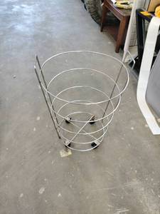lot 60779 image: Chrome Wire Rolling Laundry Basket