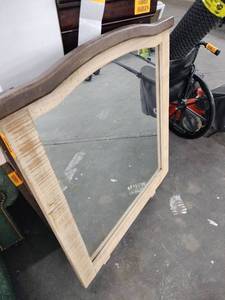 lot 60806 image: Arched rustic-style mirror for Dresser Mounting