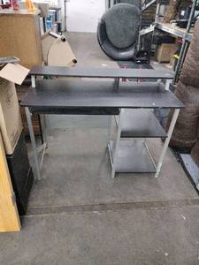 lot 60859 image: Computer Desk With Raised Monitor Shelf