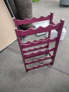 lot 60861 image: Purple Freestanding Wine Rack