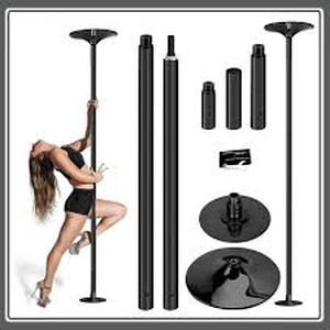 lot 60869 image: Dlyzaye Dance Pole Professional Spinning Pole Rotary Fixed Dual Use Height-Adjustable Dancing Pole for Beginner Professional Exercise, Portable Removable Dancer Pole Kit, Loads 200kg(Black,��286CM-299