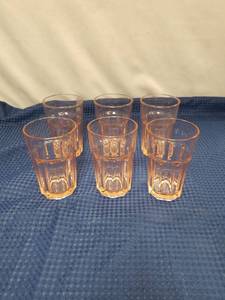 lot 2326 image: IKEA Pink Glass Tumblers Set of 6