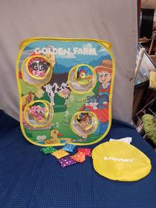 lot 2368 image: Rabosky Kids Bean Bag Toss Game Set - Golden Farm & Zoo Themes