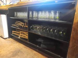 lot 12578 image: Bar Glassware Set with Wooden Flight Trays