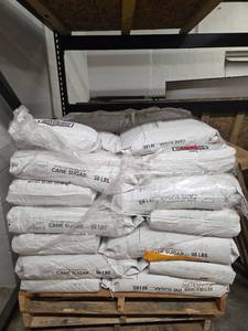 lot 12603 image: Pallet of Extra Fine Granulated Cane Sugar 50 lb Bags