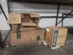 lot 12620 image: Koch Air Filtration 16x24x2 HVAC Pleated Air Filters and Cardboard Boxes - Bulk Pallet Lot