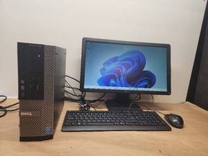 lot 8 image: Dell OptiPlex 3020 SFF Desktop Computer Set with Monitor, Keyboard and Mouse