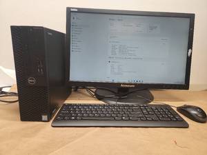 lot 9 image: Dell OptiPlex 3050 SFF Desktop Computer with Monitor, Keyboard and Mouse