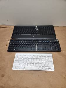lot 14 image: Lot of 3 Wireless Keyboards - Logitech MK540, Dell, and Apple Bluetooth