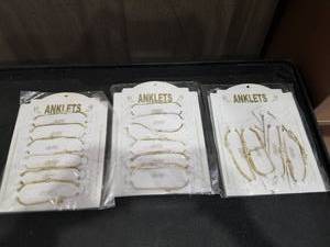 lot 1533 image: Gold-Tone Anklet Collection Set