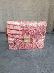lot 1541 image: New York Red Crocodile Embossed Leather Crossbody Bag