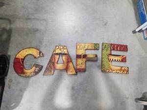 lot 1597 image: CAFE Metal Wall Letter Sign Set