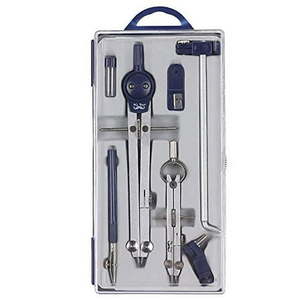 lot 1637 image: Mr. Pen- Professional Geometry Set Metal Compass  7 pcs  Geometry Precision Tool Set with Shatterproof Storage Box